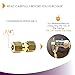 Ice Maker Water Line Brass Compression Tube Fitting, 1/4” OD x 1/4” OD (2)