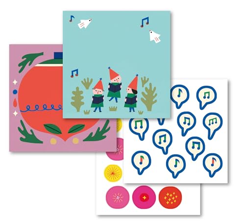 Apli Kids 19245-Set Di Adesivi Con Forme In Scatola Metallica Modello Natale-Set Di Gomme A Tema Per Completare Le Illustrazioni, Colore Natalizio, 19245 - 4