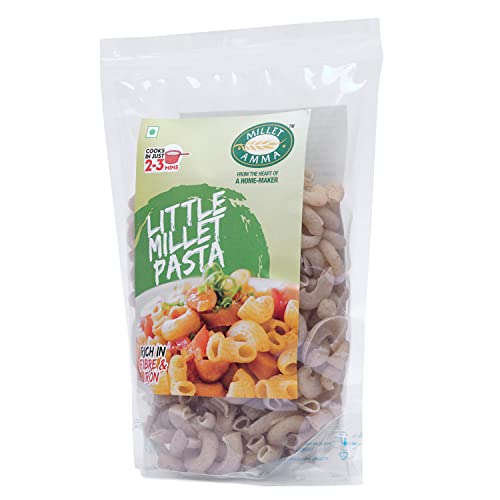 Image of MILLET AMMA Little Millet Pasta - 360 Gms (Pack Of 2 - Each 180 Gms) (Kutki|Samai|Same|Samalu - Pasta)Easy & Ready To Cook|Zero Maida & 100% Vegan|Best Choice For Instant Breakfast & Dinner