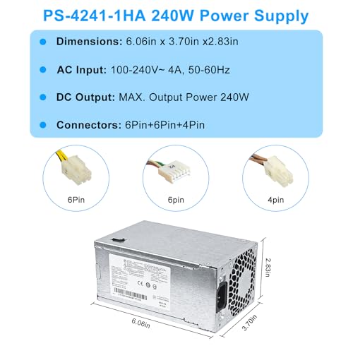 Fuente de alimentación PS-4241-1HA 240W compatible con HP ProDesk miniatura 5