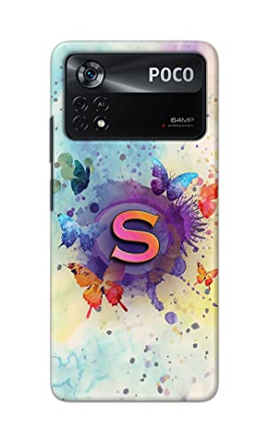 Image of PRINTFIDAA� Printed Hard Back Cover Case for Mi Poco X4 Pro 5G Back Cover (Alphabet S) -2808