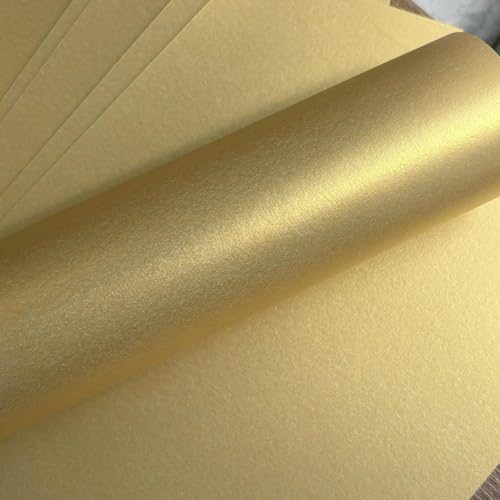 Syntego A4-Papier, Perlglanz, doppelseitig, geeignet für Tintenstrahl- und Laserdrucker, 120 g/m² (20) (Gold)