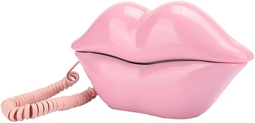Teléfono de labios fijo, teléfono de plástico en forma de labio, lindo teléfono con cable para decoración del hogar, oficina, regalo novedoso para