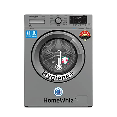 Image of Voltas Beko 7.0kg, Inverter, 5 Star Front Load Washing Machine (WFL7010VTSS, Silver), Steam Wash,Stain Expert