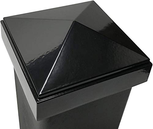 3" x 3" Aluminium Pyramid Post Cap for Metal Posts - Pressure Fit - Black (6 Pack) - Thumbnail 3