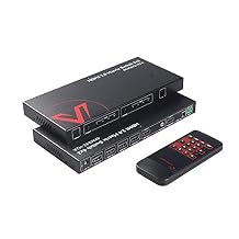 AV Access HDMI Matrix Switch 4x2 4K@60Hz 444 HDR ARC/SPDIF 5.1CH, 3.5mm Stereo Audio, Scaler 4K 1080P Synch, HDCP 2.2 18Gbps, API RS232 Matrix Splitter 4 in 2 Out with IR Remote Control