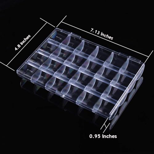 Image of 24 Slots Rhinestone Box Storage Containers Empty Clear Nail Art Decoration Storage Box for Nail Glitter Jewelry Crystal Diamond Accessories