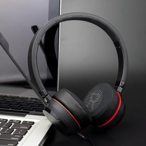 Image of SOULWIT Replacement Ear Pads Cushions for Jabra Evolve 65 /40 /30 /20 Headphones, Earpads for Jabra Evolve 65UC 65MS / 40UC 40MS / 30US 30II / 20SE 20UC 20MS Headset - Evolve 65 CG Black