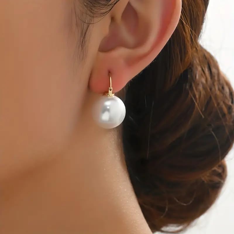 Pearl Earrings for Women 14K Gold Plated Hypoallergenic Pearl Earrings 5A Cubic Zirconia Dangle Earrings Elegant Jewelry3