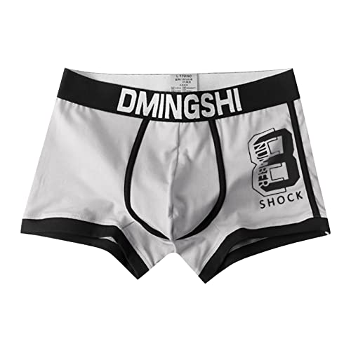 Calzoncillos tipo bóxer de algodón para hombre, calzoncillos deportivos para adolescentes, estudiantes, ropa interior impresa con alfabeto, ropa interior hipster, transpirable, con bolsa de