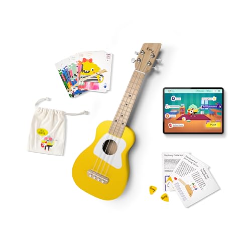 Ukulélé soprano débutant bois Loog instrument musique enfant jaune avec appli leçons