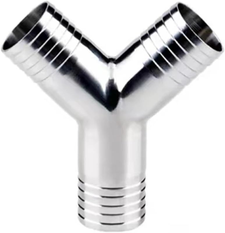 38mm 1-1/2" Hose Barb Pipe Fittings Tee 3 Way 90 Degree Y Type Shape Stainless Steel 304