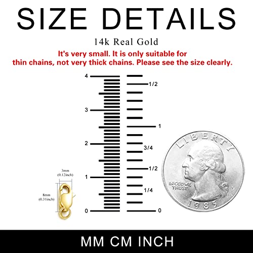 14k Gold Necklace & Bracelet Extender Chain, 1"/1.5"/2"/3"/4"/5" Durable Removable Gold Extension Chain4