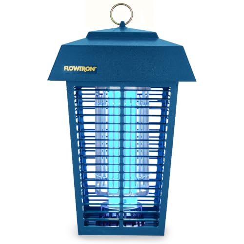 Image of Flowtron Electric Bug Zapper, 1 Acre Outdoor, 40W UV, 5600V Zap, Blue