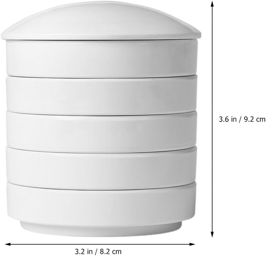 Five Layer Ceramic Palette 5 Layers Mixing Trays Set Round Porcelain Watercolor Palettes Sauce Dishes for Artists Students Holding Painting