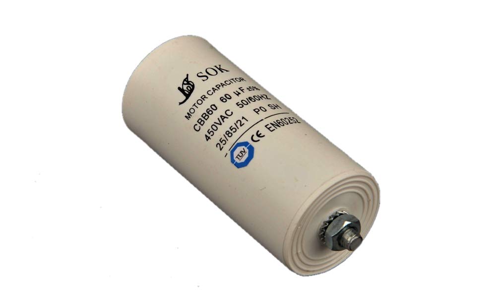 Condensatore Terminali A Vite PATIKIL CBB60 12uf Condensatore Di Funzionamento, 2 Pezzi AC 450V Dimensioni 35x65 Mm Vite M8