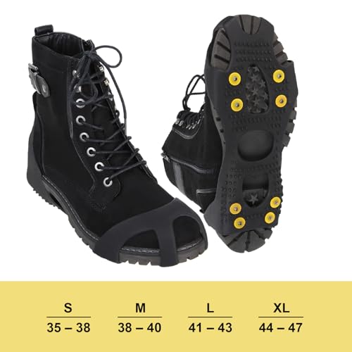 ALPIDEX Anti Rutsch Schuhspikes Größe 35-47 Ersatzspikes Ice Grips Schuhkrallen Schnee EIS Spikes Sohle Wandern Spazieren Hiking Walking Winter, Größe:S