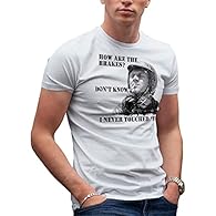 Steve McQueen Biker Motorcycle Cool Classic Retro How are Your Brakes Men's T-Shirt High Quality Hand Printed & Designed in EU Machine Wash inside out at 30 degrees