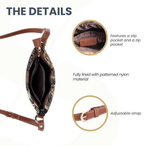 Image of Signare Tapestry Crossbody Bag Sling Shoulder Purse for Women