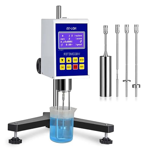 Viscosimètre rotatif numérique avec 4 rotors et sonde de température, viscosimètre de laboratoire avec sortie de données encres, peintures, revêtements, adhésifs, graisses 1-100 000 Mpa.S