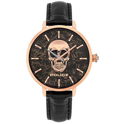 Police Orologio Uomo Donna Quarzo PL16041MSR.01 - Cassa Oro Rosa E Cinturino In Pelle Bianca