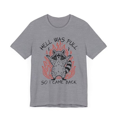 T-shirt humour raton laveur Hell was Full cadeau original coton pour homme et femme