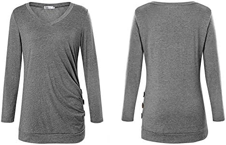 SHIBEVER Women's Tops Long Sleeve Casual T Shirts Tunic with Side Buttons 4 SHIBEVER Women's Tops Long Sleeve Casual T Shirts Tunic with Side Buttons