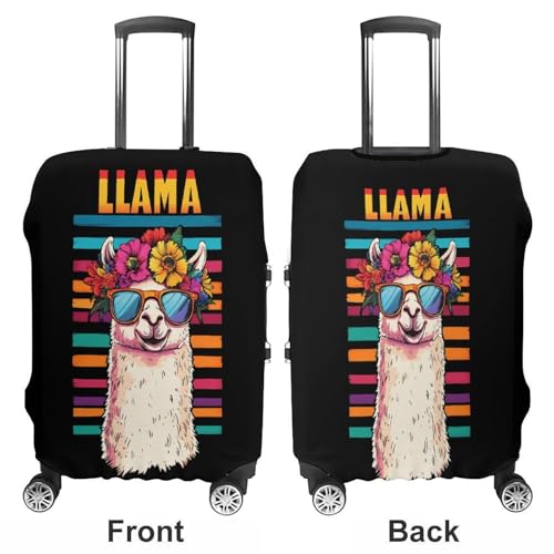 Vintage Llama Travel Luggage Cover for Suitcase 19-32 Inches Elastic Washable Baggage Protector3