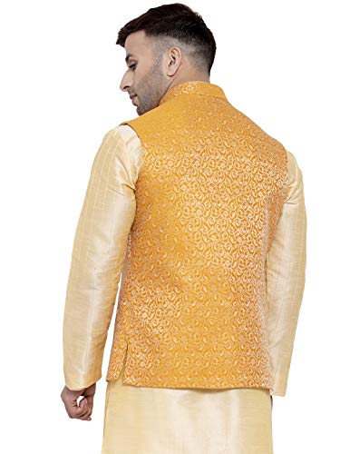 Image of Badoliya & Sons Men's Brocade Zari Nehru Jacket /Waist Coat