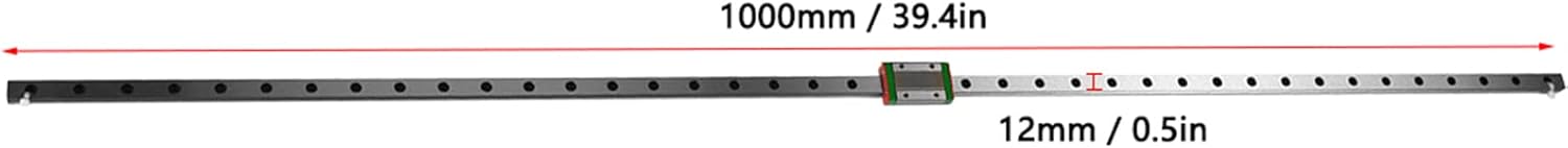 YWBL-WH MGN12 1000mm Linear Rail with MGN12H Carriage Block for DIY 3D Printer and CNC Machine