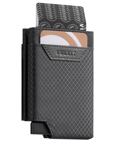 Image of VULKIT Bifold Pop up Card Holder with Money Compartment Business Card Case Minimalist Front Pocket Wallet for Men (Classic Grey)