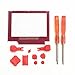 Replacement A B Buttons Keypads D Pads Buttons Screen Lens With Screwdriver For Nintendo Gameboy Advance SP GBA-SP (Red)
