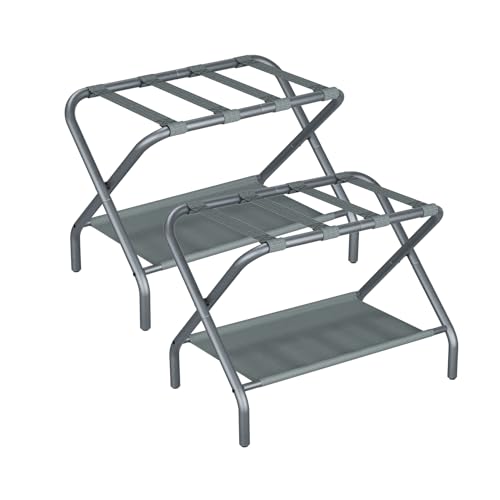 Smuxee Copper Luggage Rack Pack of 2, Foldable Suitcase Stand