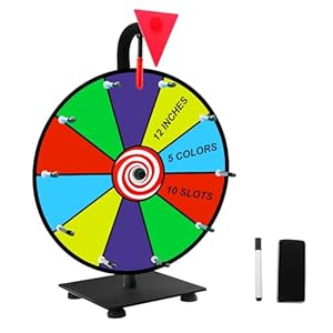 12″ Heavy Duty Spinning Wheel for Prizes,10 Colorful Prize Slots Tabletop Spinner,Color Prize Wheel for Trade Show,Fortune Spinning Game,Carnival