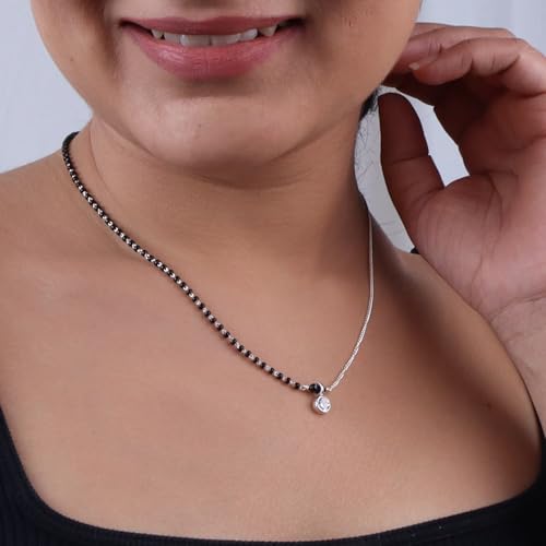 Image of House Of Aadyaa Handmade Silver Mangalsutra for Women | Made in 92.5 Silver | Silver Gifts for Women