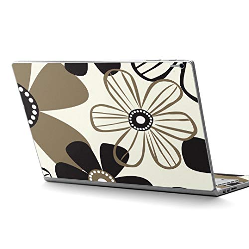 igsticker Surface Book2 Book3 15inch 専用 スキンシール サーフェス ブック 15インチ用 シール 000690 フラワー 花 モノトーン