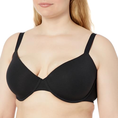 Amazon Essentials Women's Underwire Lightly Padded Demi Cup Microfibre Bra, Pack of 2, Black/White, 36C - image 5