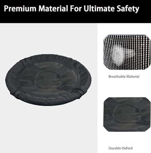 Image of 40-Inch Tree Swing Replacement Fabric，Saucer Swing Replacement Cover，Round Saucer Swing Seat Cover, Oxford Fabric(Black, 40) (Black, 40 inch)