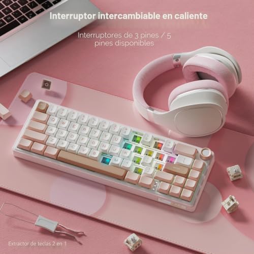 Evita fatiga con teclado mecánico RK R65 Gasket Mount y teclas PBT MDA 5