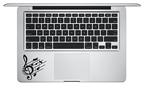 Laptop Sticker Decal - #2 Music Notes Keypad Palm Rest - Matte Black