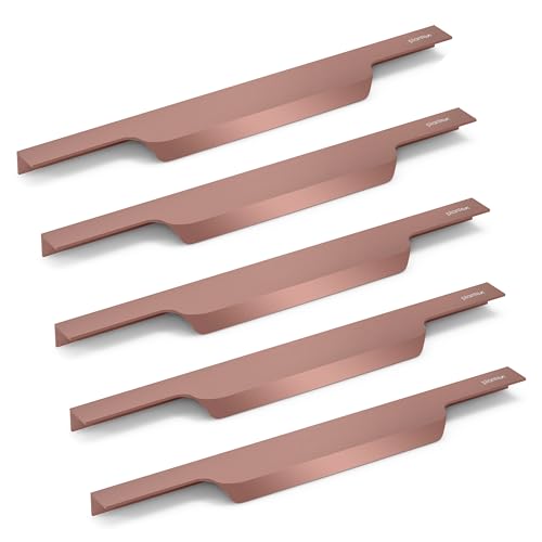 Image of Plantex Profile Handle for Kitchen Cabinet /12 Inch Aluminium Drawer Profile Handle /Wardrobe Pull Handle for Home /Office /Hotel - Pack of 5 (Rose Gold)