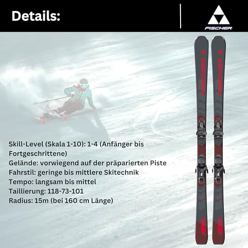 Sci alpino Carvingski On-Piste-Rocker – Fischer RC Fire SLR – 170 cm – con attacco RS9 SLR Z2,5 – 9 – Modello 2024 – All Mountain Ski – adatto per principianti fino agli esperti - 4