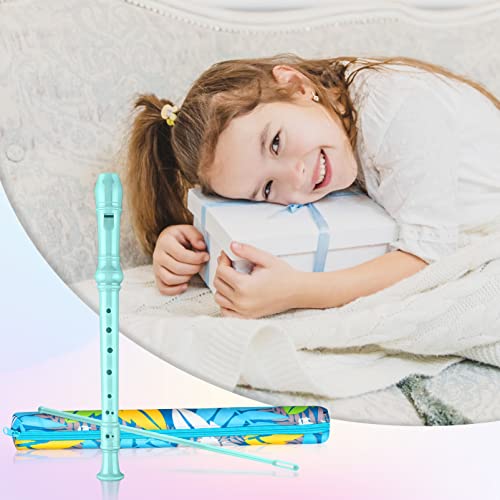 Descant Soprano Recorder Music Recorder Instrument For Kids Flute Kids Recorder With Cleaning Rod + Case Bag (Lake Green) #TOP5