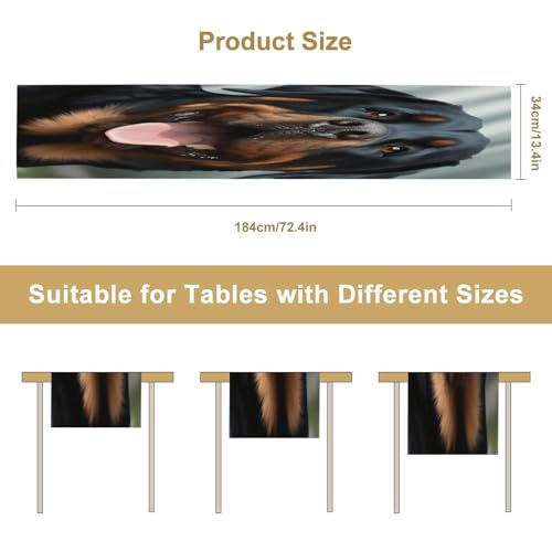 Chemin de table Rottweiler au tissu épais de qualité supérieure pour une décoration durable