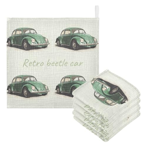 vvfelixl Baby Muslin Washcloths Beetle Car Baby Burp Cloths Cotton Babys Face Towel for Newborn Infants Boys Girls Soft and Absorbent 11.8 X 11.8 in, 3 Pack3
