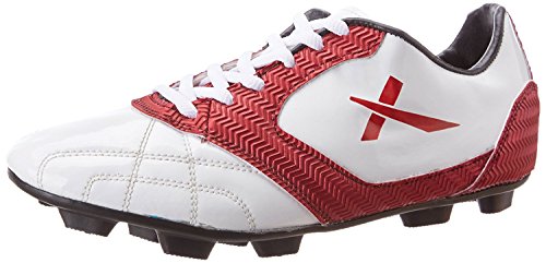 Vector X Armour Football Shoe | Lace Up | Outdoor | White-Maroon | Size-9 | for Men |