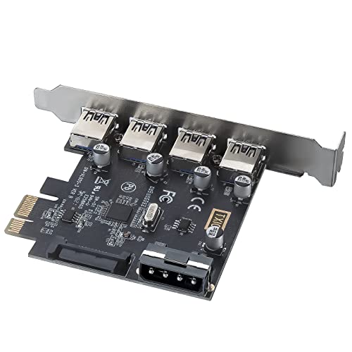 Computer Add In Cards PCIe to (4) USB 3.0 Expansion Card, PCIe USB Add in Card, Internal USB3 ...