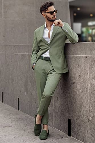 Men's New Casual Suit Single Breasted Button for Homecoming Daily Leisure Jacket & Pants Set2
