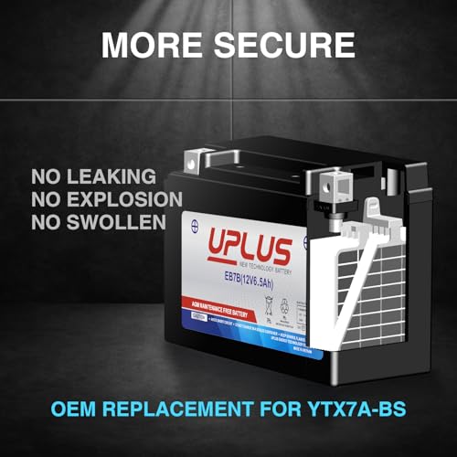 Image of YT7B-BS UPLUS Motorcycle Battery EB7B-4 ATV Scooter ATV AGM Battery Maintenance Free Compatible with Yamaha CAN-AM Ducati Kawasaki Suzuki Triumph
