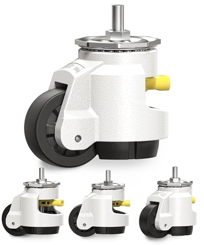 Roulette charge lourde HOLKIE M12 2250kg : lot de 4 roulettes pivotantes réglables pour établi